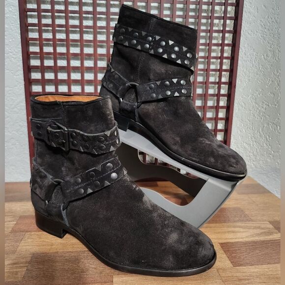 SIZE 8.5 | Frye Studded Black Leather Suede - Picture 1 of 5
